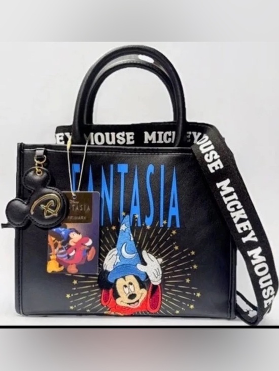 Disney Handbags - Disney Sorcerer Mickey Fantasia Black Tote Bag